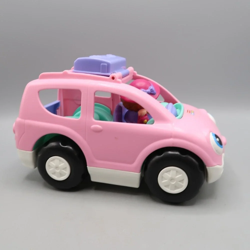 2009 Fisher-Price Little People Pink SUV Car w Mom Woman Figure Sound